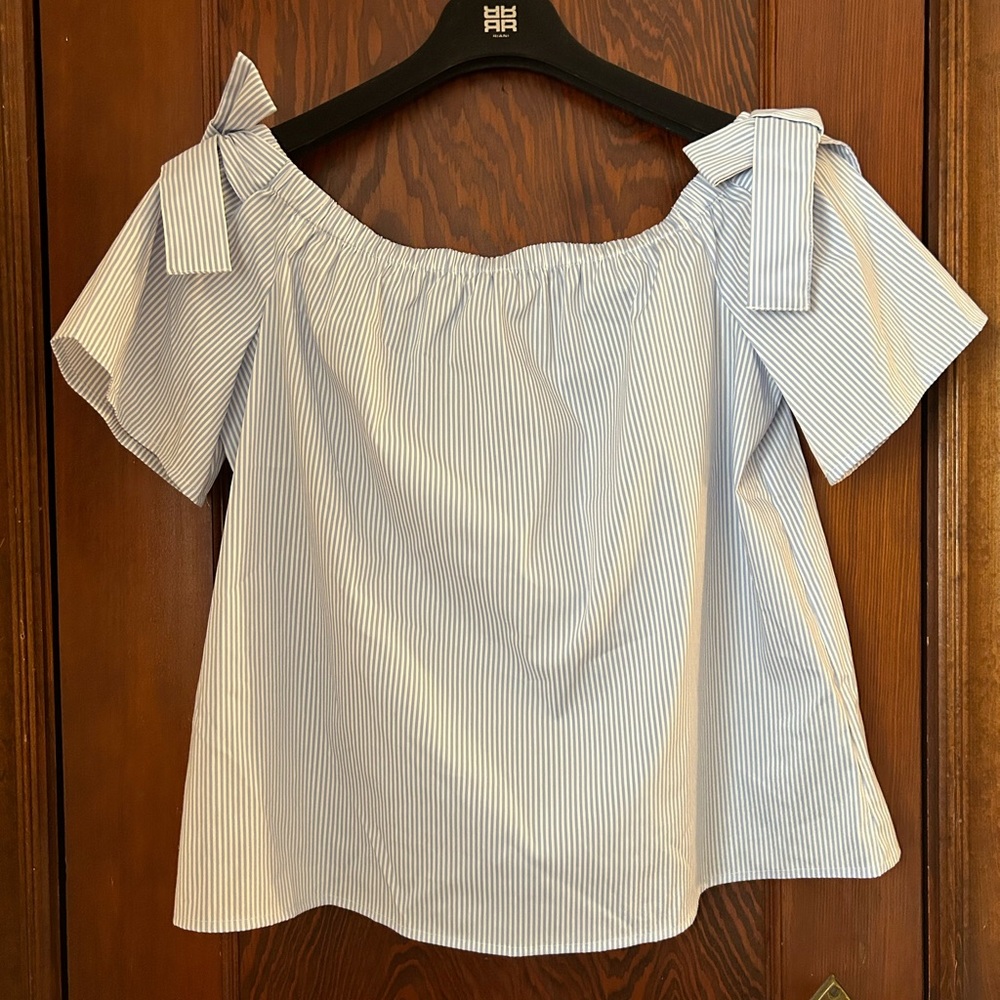 INC International Concepts Striped Boatneck Top with Bows